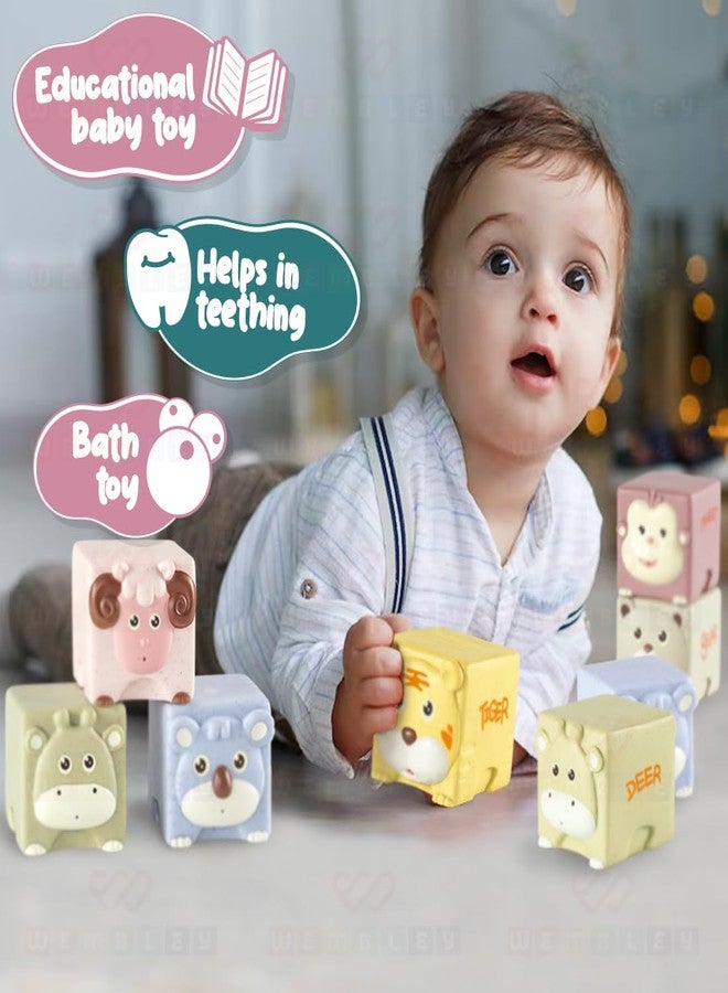 ويمبلي مجموعة استحمام ويمبلي الناعمة للأطفال، 6 قطع، لعبة حيوانات عائمة قابلة للضغط، آمنة وخالية من مادة BPA، لعبة حسية تعليمية، تدعم المهارات الحركية والتنسيق بين اليد والعين، وسيلة ممتعة للتعلم وتخفيف آلام التسنين - Image 3